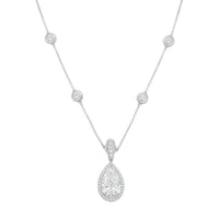 Diana M Jewels - Women's Pear & Round Lab-Grown Diamond Pendant Necklace (3.00 Ct) - Signature