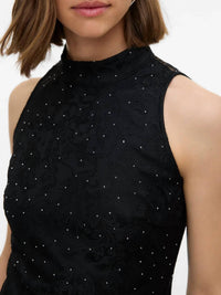 VERO MODA Manja Sleeveless High Neck Maxi Dress in black - women's dress - view 4