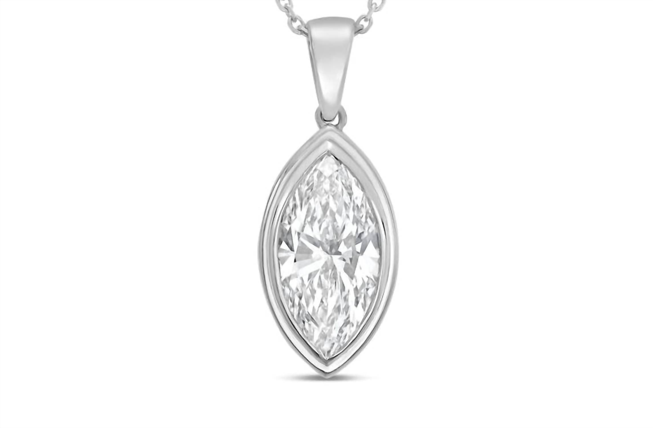 Diana M Jewels - Women's Marquise Lab-Grown Diamond Pendant Necklace (10.00 Ct) - Bold