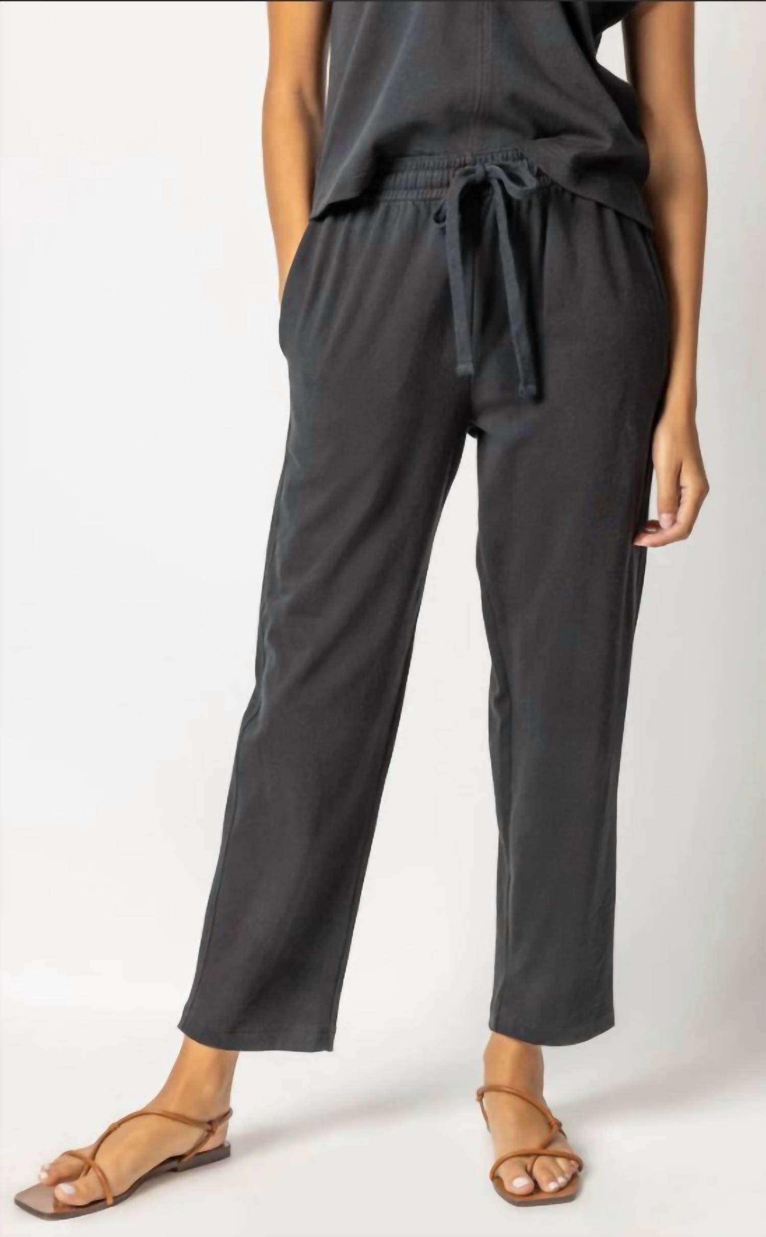 Lilla P - Structured Knit Easy Ankle Pants