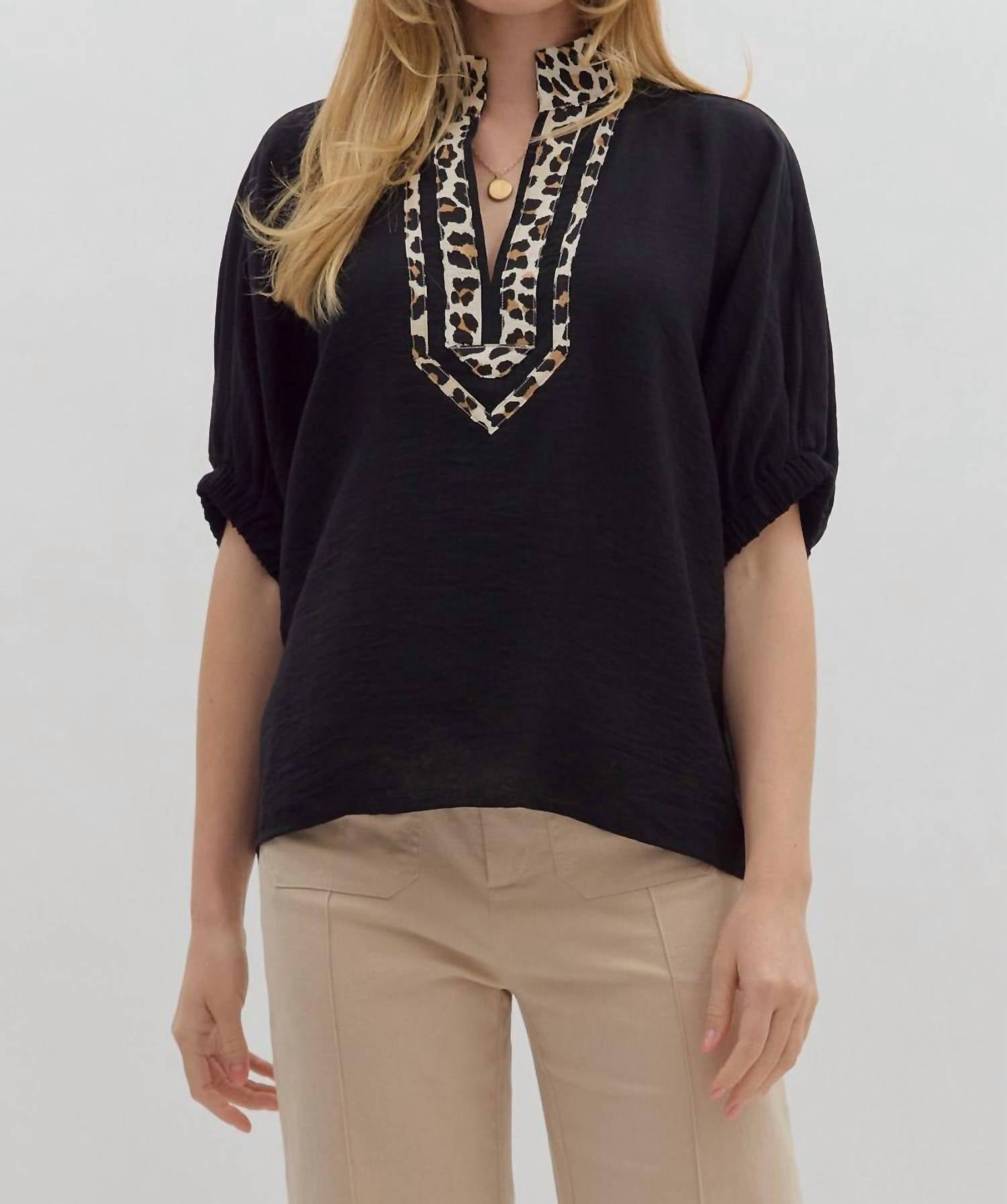 entro In My Heart Top in my heart top in black - women's t-shirt - detail view