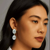 Michael Nash Jewelry - Women's Emma Glass Pearl Drop Clip Earrings