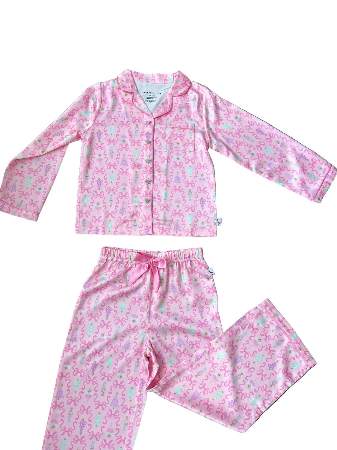 Limeapple - Girl's Nutcracker Bows Loungewear Set