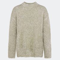 SIMON MILLER Women's Cher Tinsel Knit Sweater in satellite silver - women's sweater - detail view