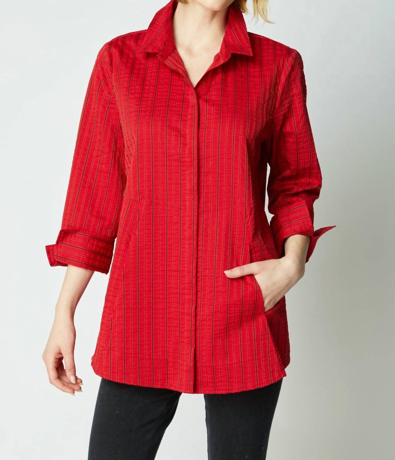 Habitat - East Side Stripes Hidden Placket Shirt