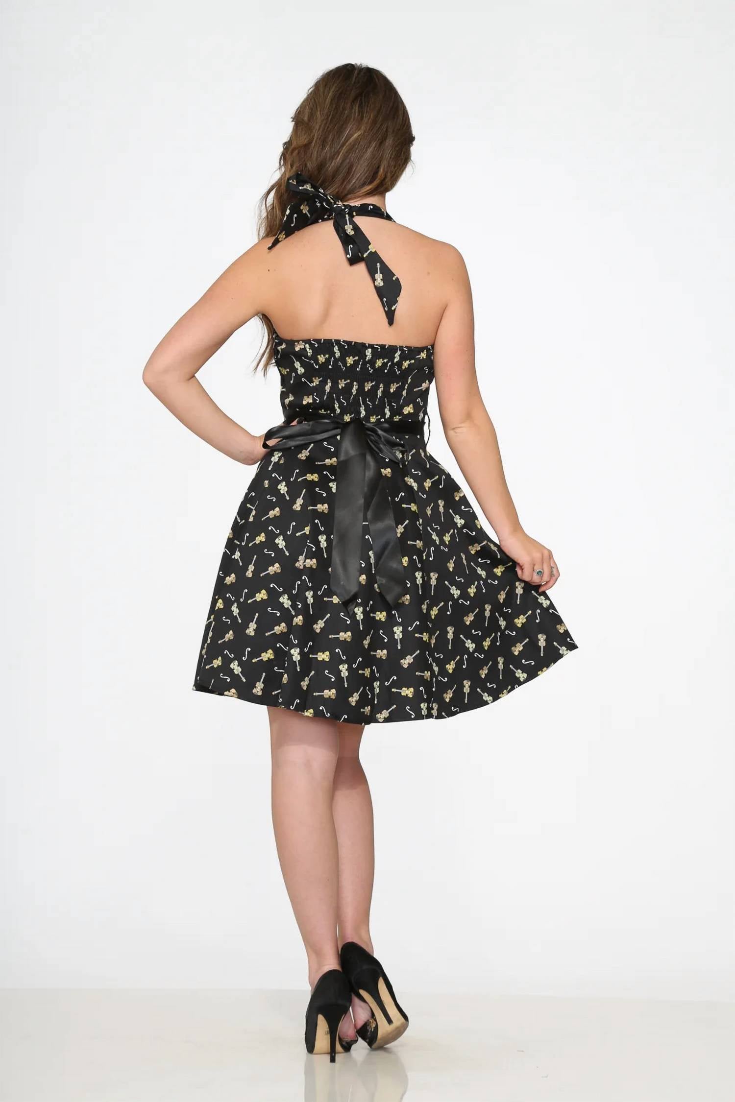 Orchid Bloom - Violine Halter Swing Dress