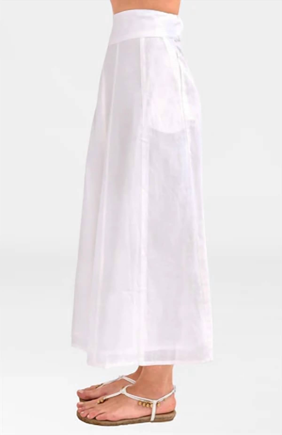 GRETCHEN SCOTT Linen Gored Skirt in white - women's skirt - detail view