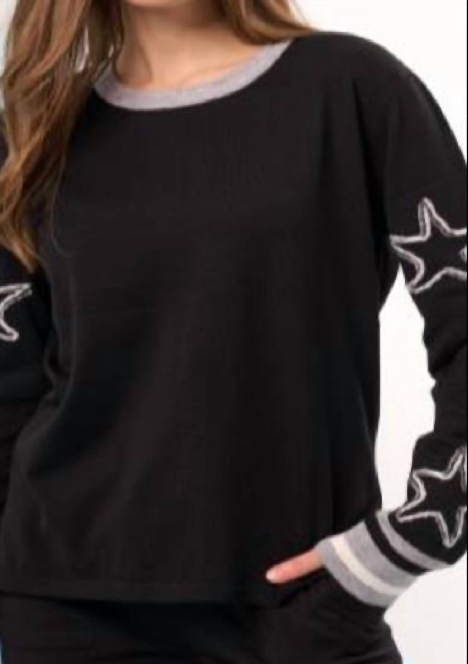 French Kiss - star sleeve sweater