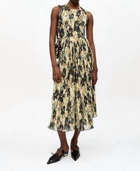Ganni - Pleats Smock Midi Straps Dress