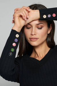 Vilagallo - Button Sleeve Jumper