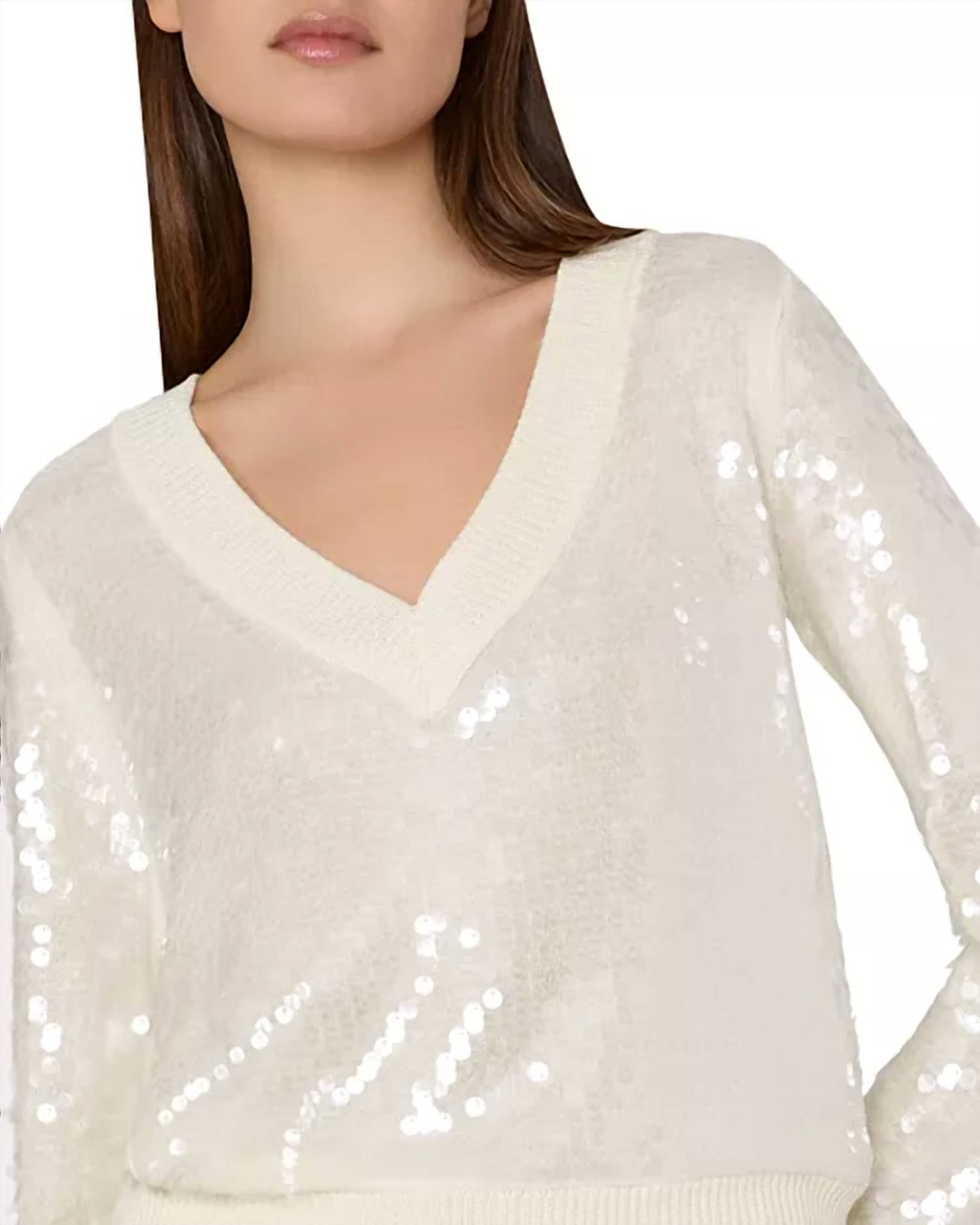 Milly - Illaria Sequin V-Neck Sweater