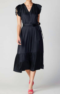 Current Air - Scarlett Satin Flutter Sleeve Dress
