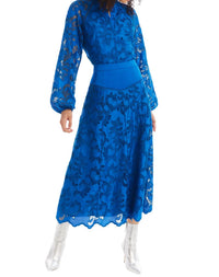 ALLISON NEW YORK MILA MIDI SKIRT in cobalt - women's skirt - alternate view
