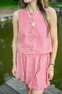 Entro - Strawberry Picnic Gingham Set