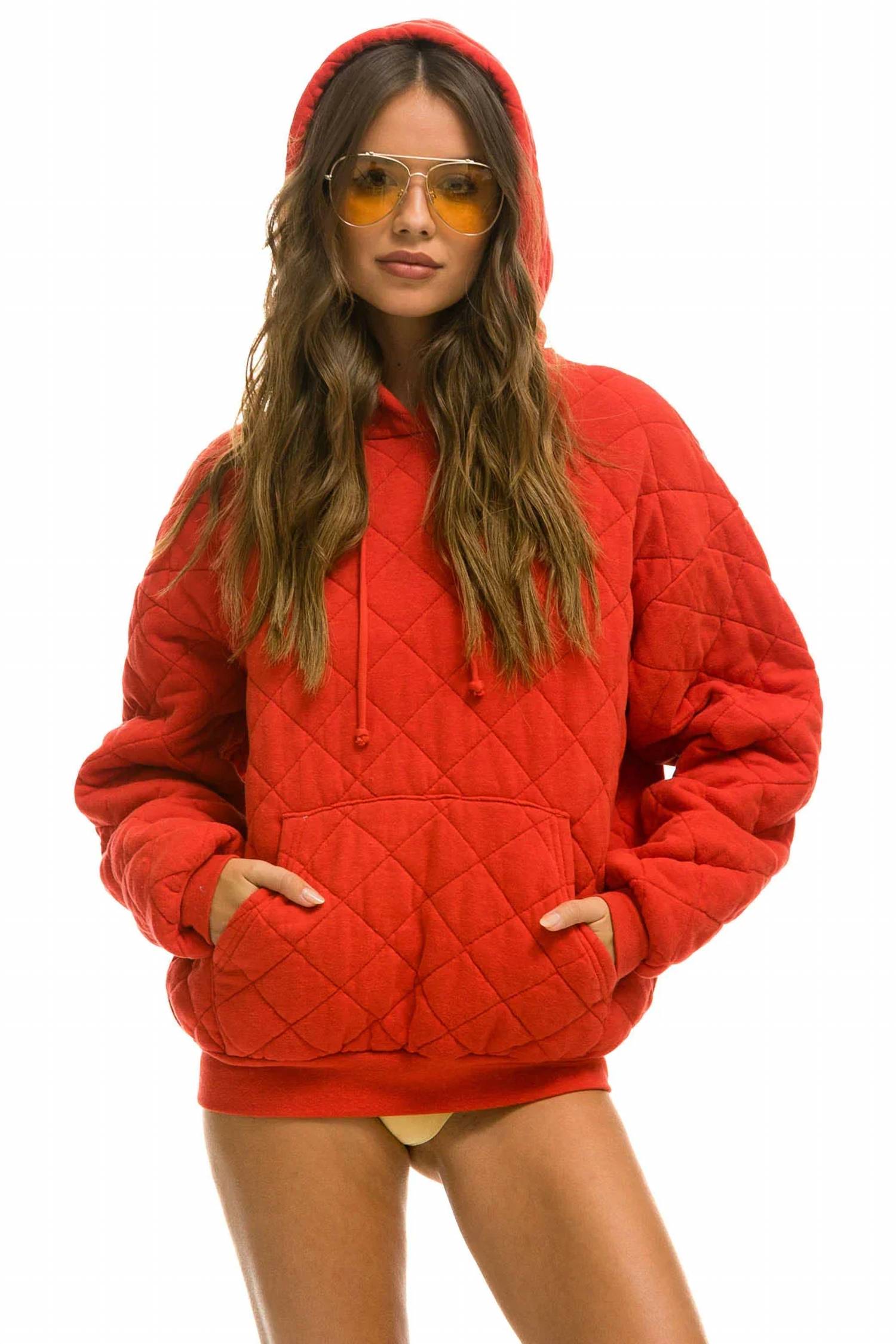 Aviator Nation - Women's Quilted Pullover Hoodie Relaxed