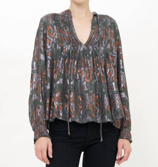 Oliphant - V-neck Pintuck Blouse