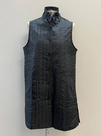 Terra Women's Button Front Vest in midnight - women's jacket