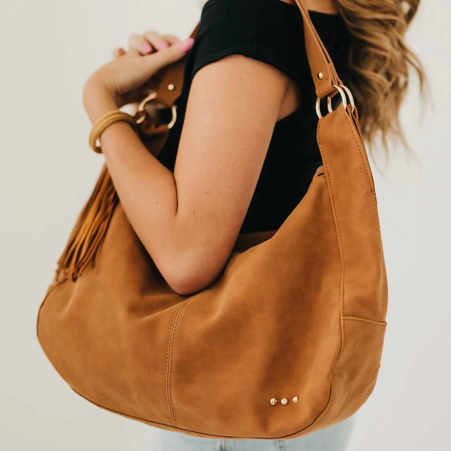 Pretty Simple Women's Hazel Shoulder Bag in tan - women's bag - detail view