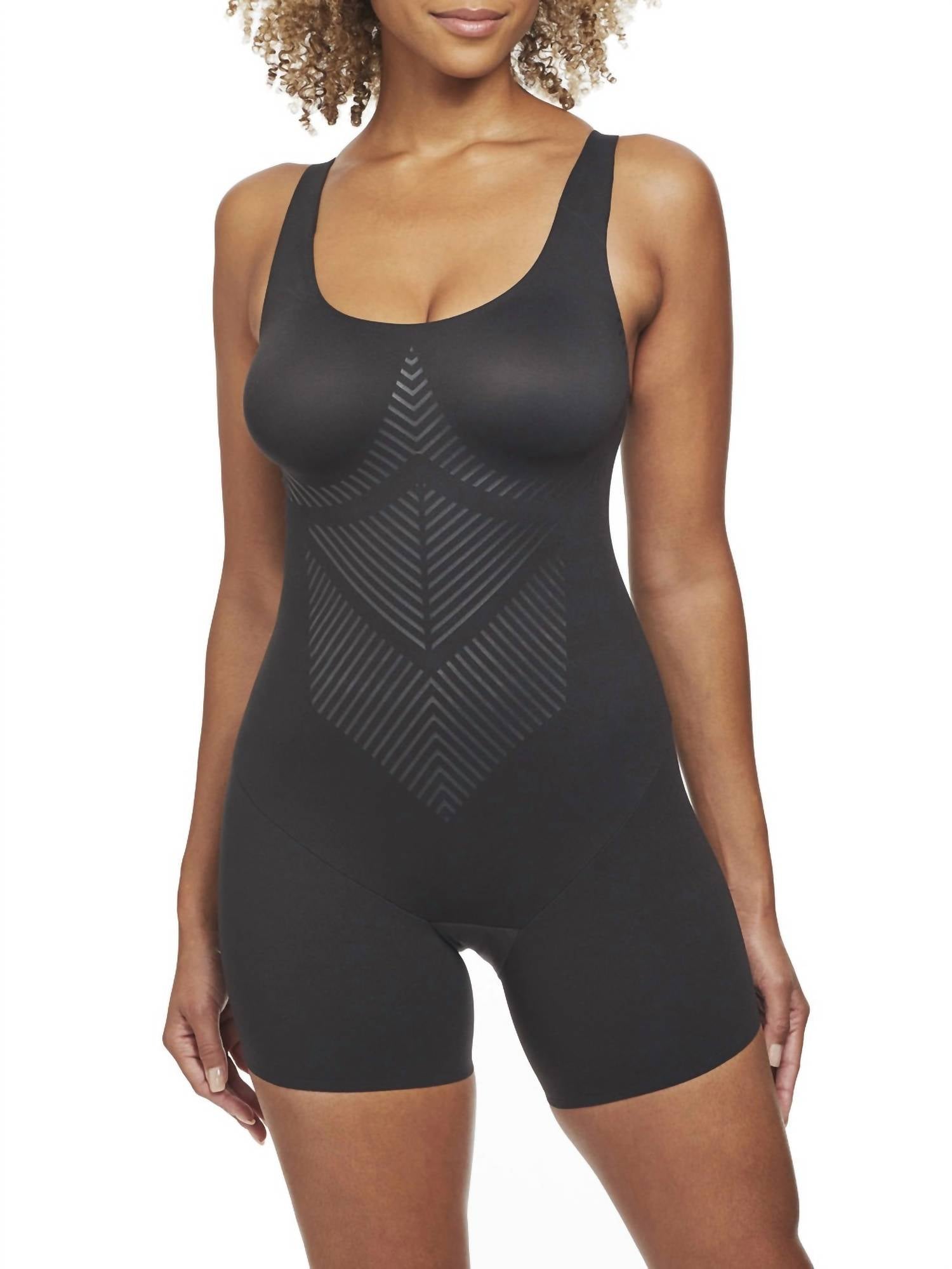 TC Fine Intimates Iconic Core Mid-thigh Booty Lift Shaping Bodysuit in black - women's shirt