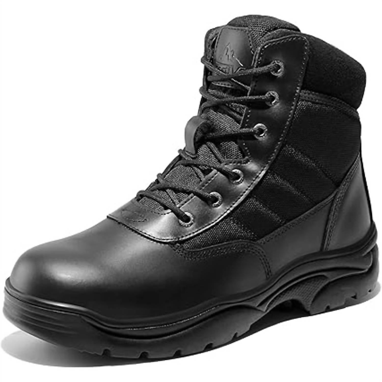 Nortiv8 Men's Faux Leather Lace-Up High Top Waterproof Tactical Boots in black - men's boots