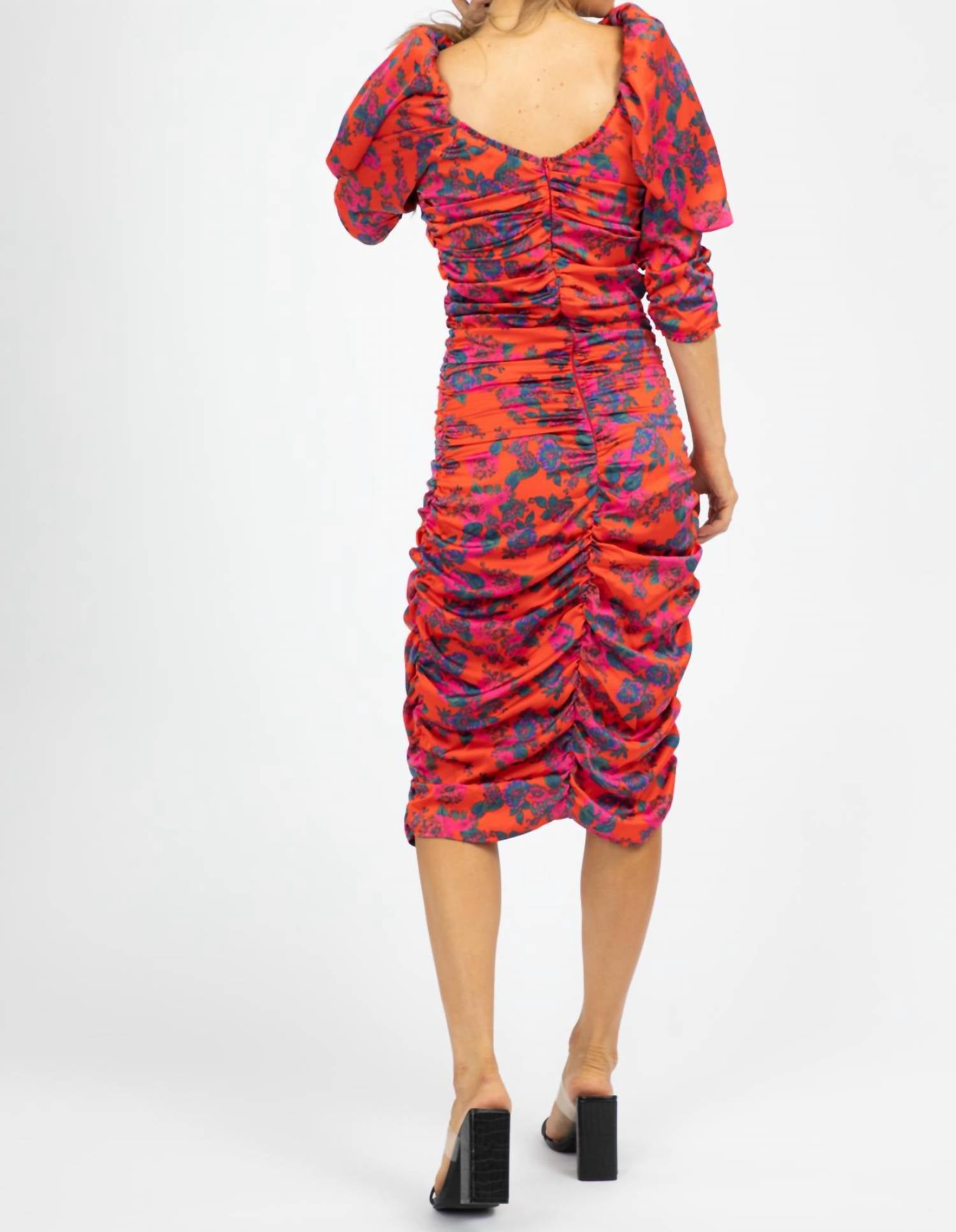Shampoo - Ruched Floral Midi Dress