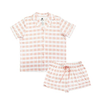 Emerson And Friends - Women's Gingham Bamboo Short Sleeve Shorts Set