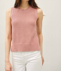 Be Cool - Crochet Sleeveless Knit Sweater