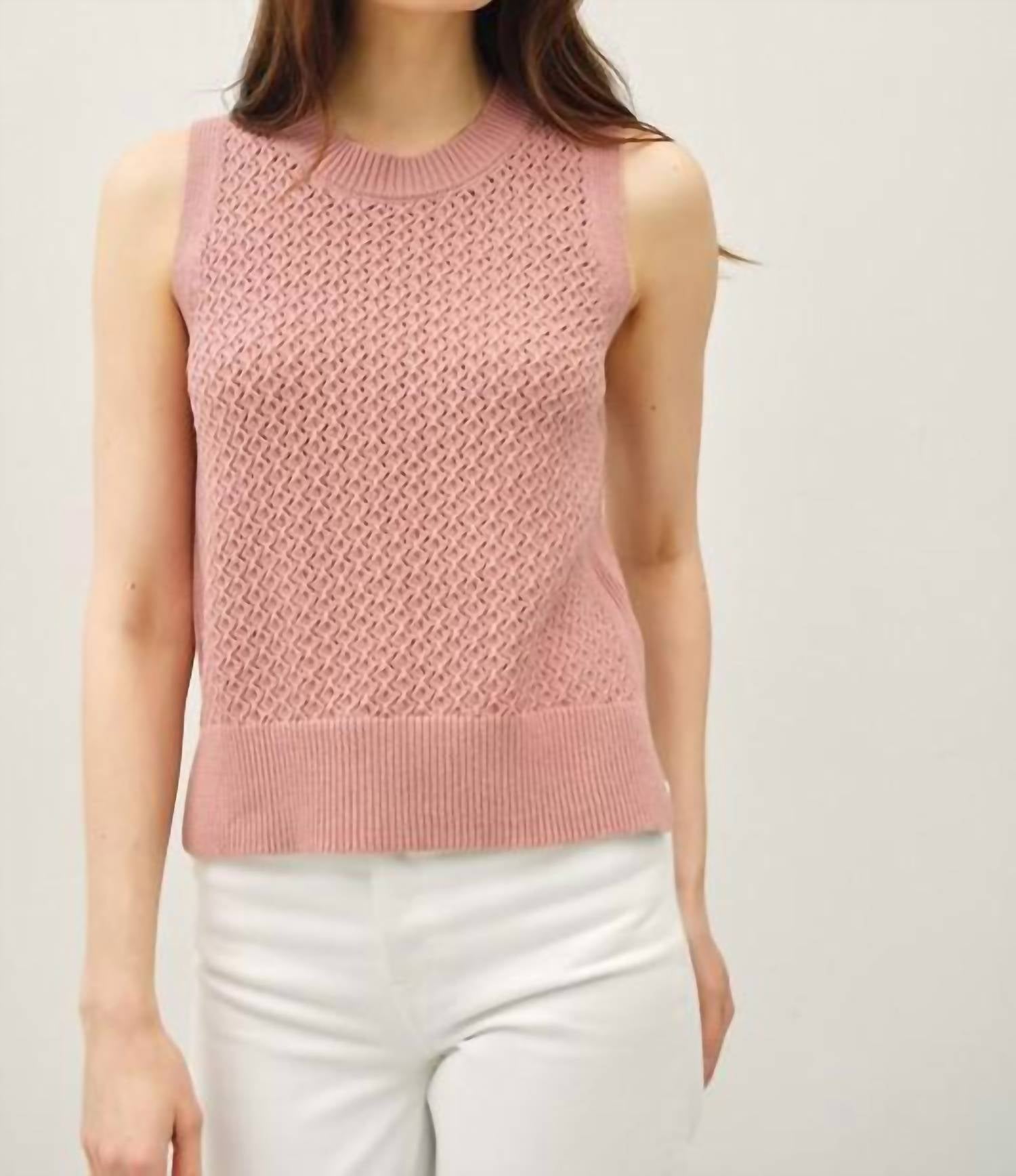 Be Cool - Crochet Sleeveless Knit Sweater