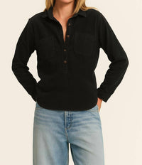 Velvet By Graham & Spencer - Arielle Corduroy Half-button Shirt
