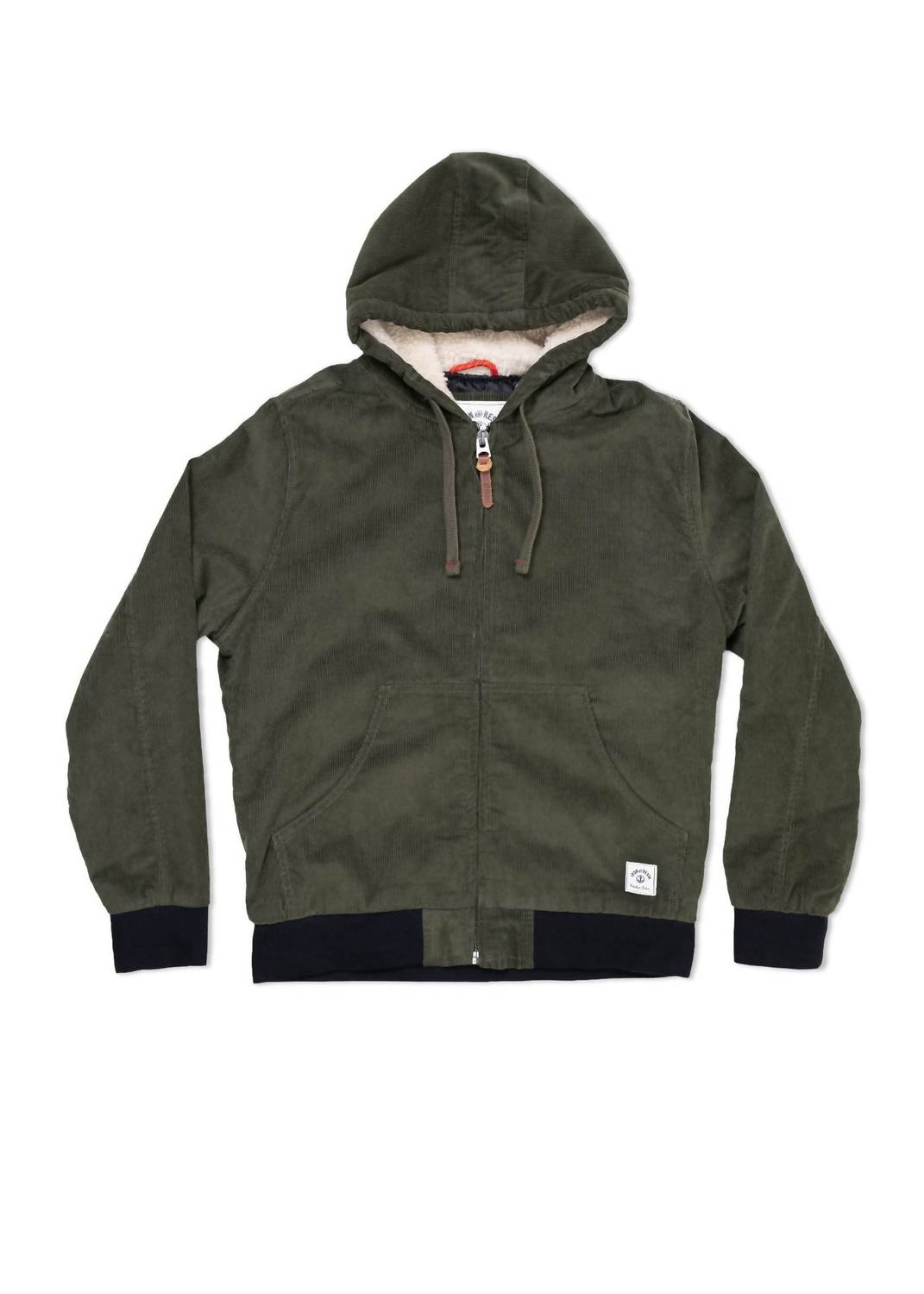 Iron & Resin Men's Corduroy Bunker Hoodie in green - men's shirt