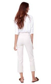Up! - Pull-on Linen Cropped Pants