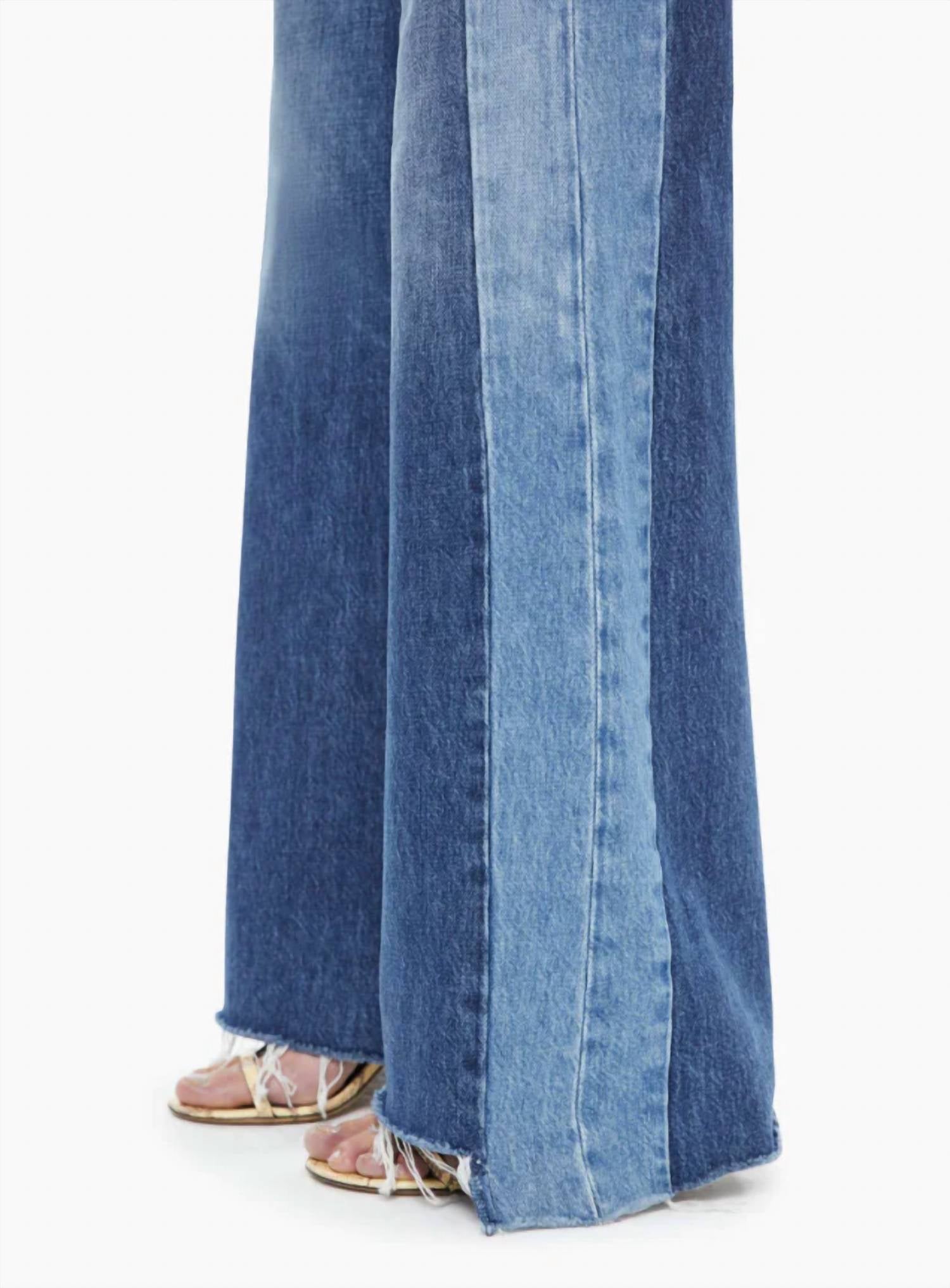 Mother - Tux Sidestepper Sneak Fray Wide Leg Jeans