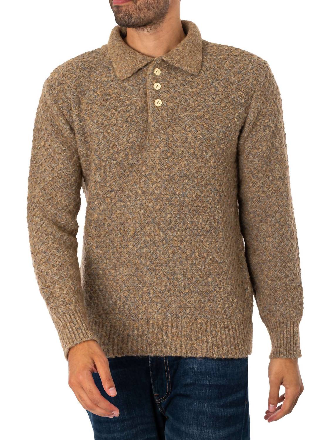 Far Afield - Kier Knitted Diamond Cable Polo