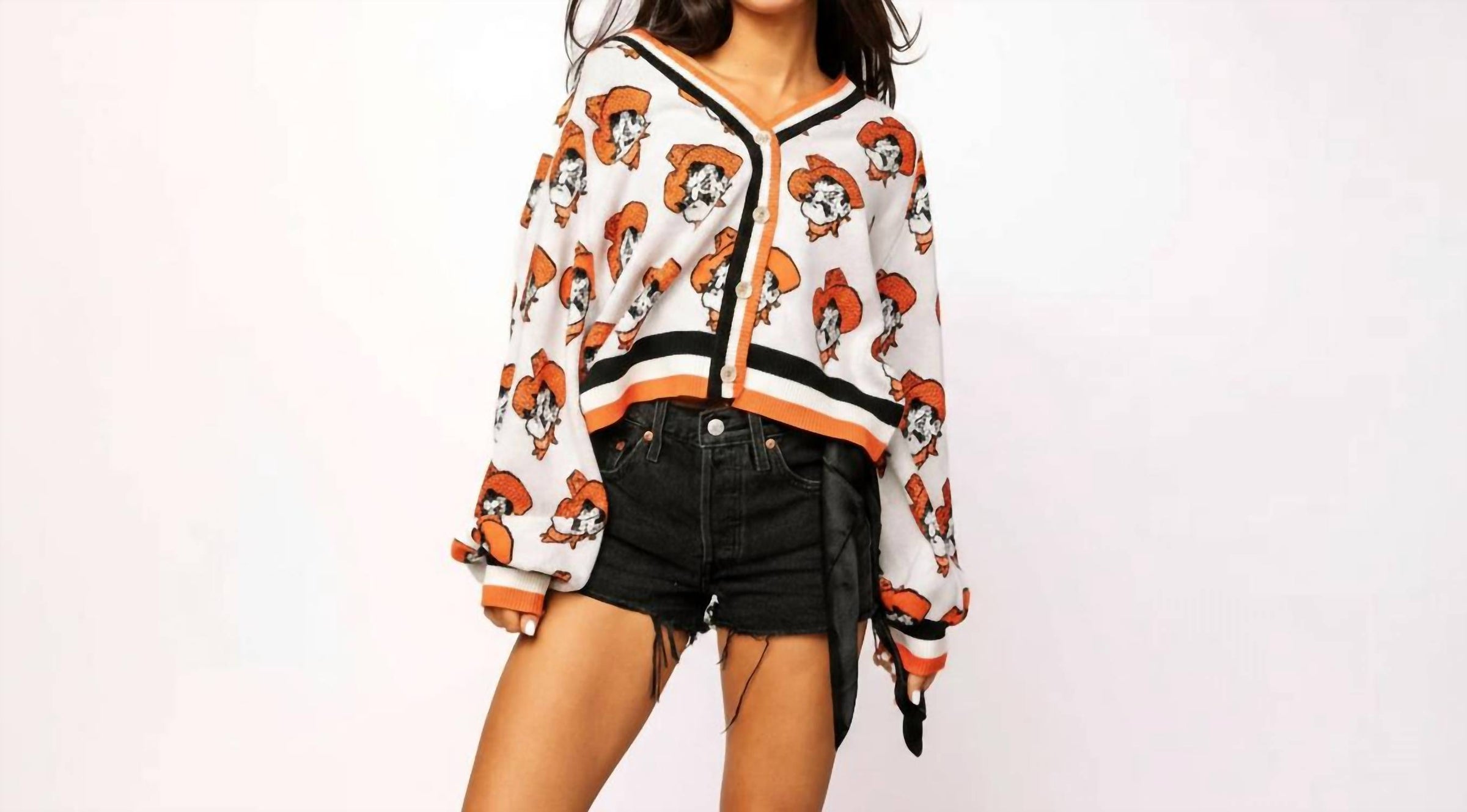 Queen Of Sparkles - Oklahoma State Mascot Rhinestone Cardigan