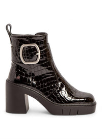 The ART Company Women's 1979 Block Heel Boots in black patent croc - women's shoe