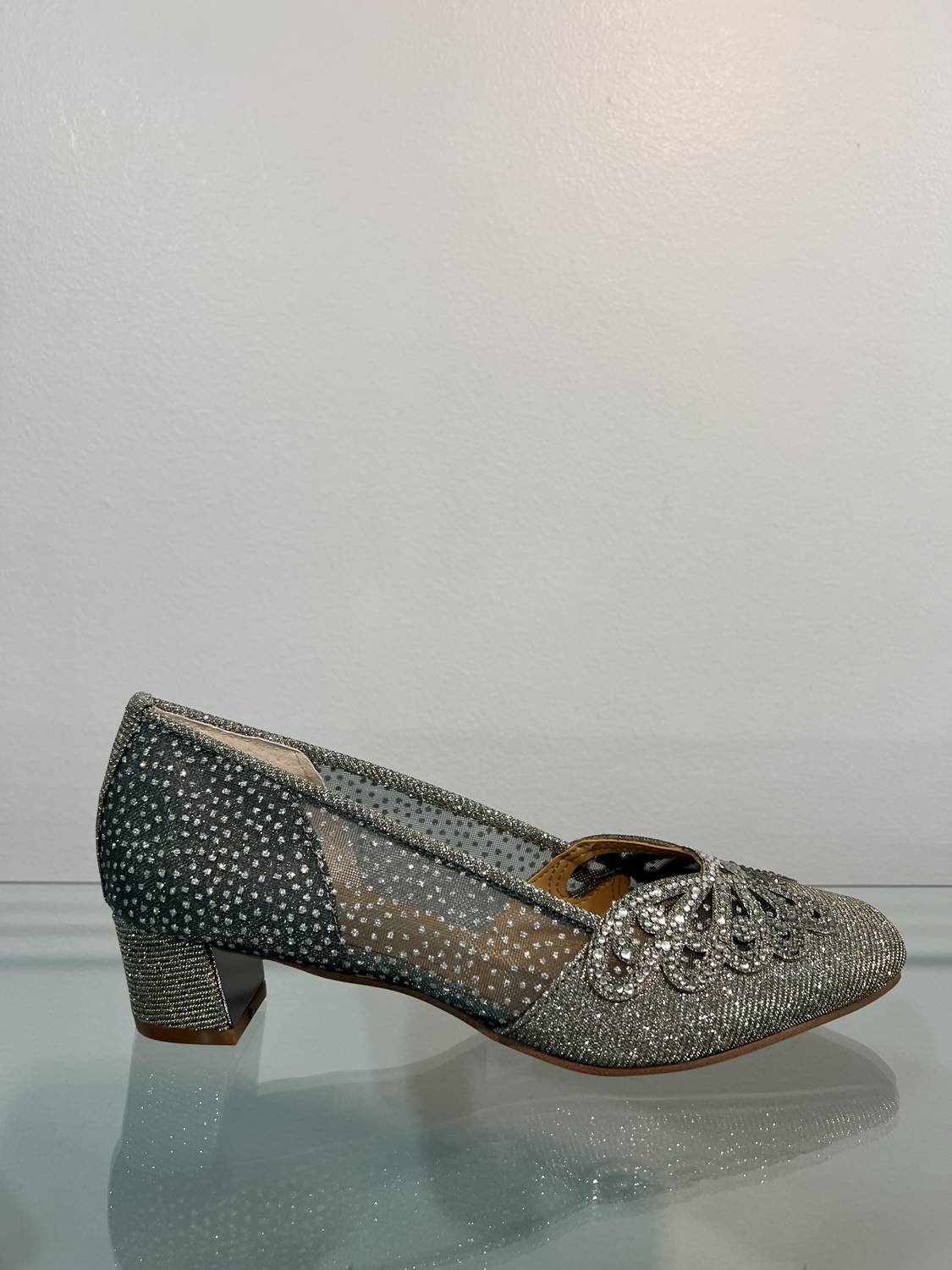 J. Renee Women's Zofia Dress Heel with Butterfly in pewter - women's heels