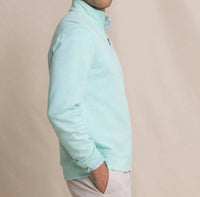 SOUTHERN TIDE Sandy Cove Pique Quarter Zip Top in gulf shores - men's sweater - detail view