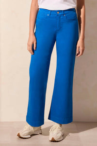 TRIBAL Fly Front Wide Leg Pants in riviera - women's pants