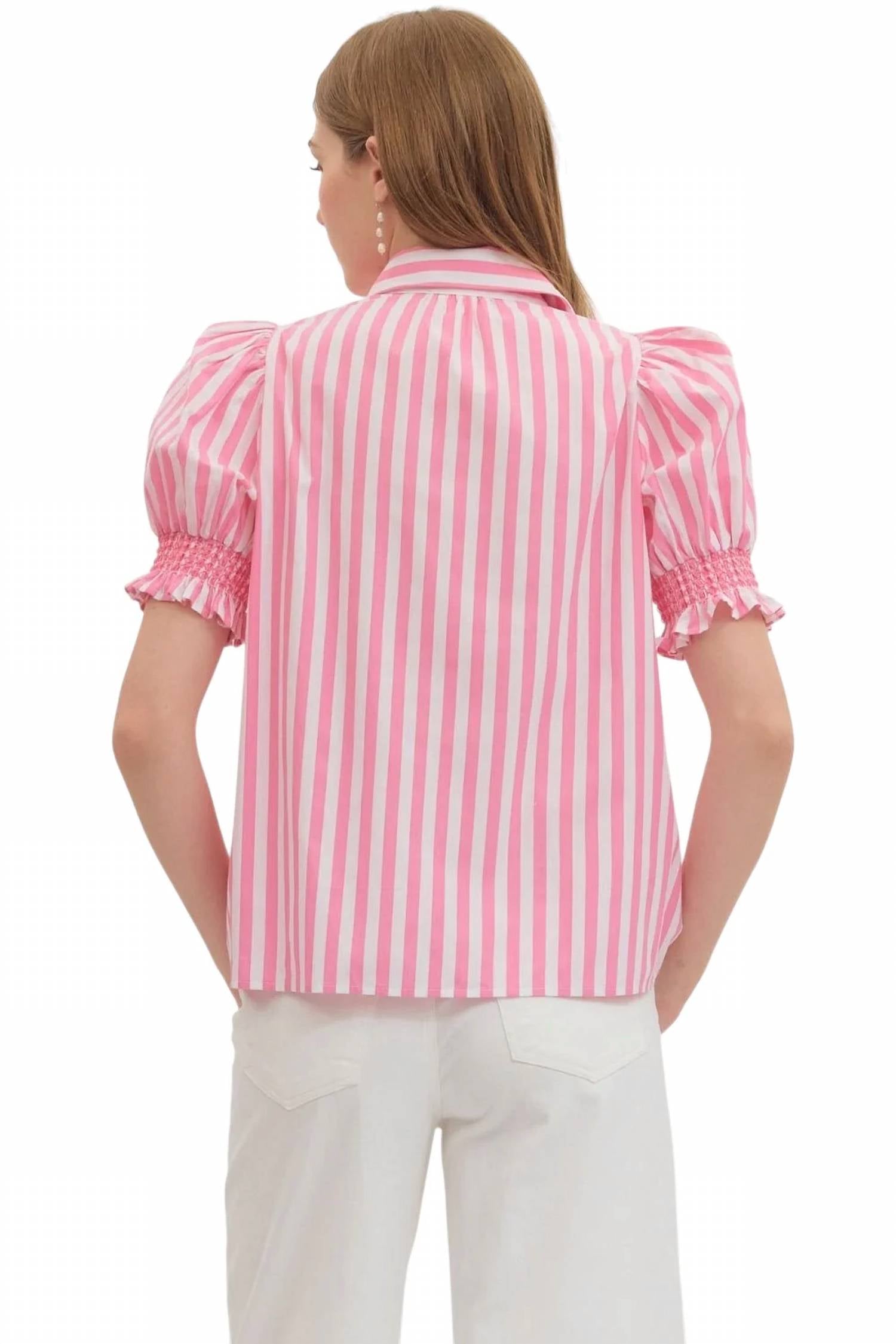 Entro - Short Sleeve Button Up Blouse
