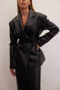 Le Cle - Eclipse Leather Blazer