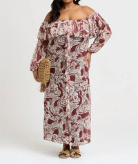 Fashion Szn Curve - Ruffle Bardot Midaxi Dress