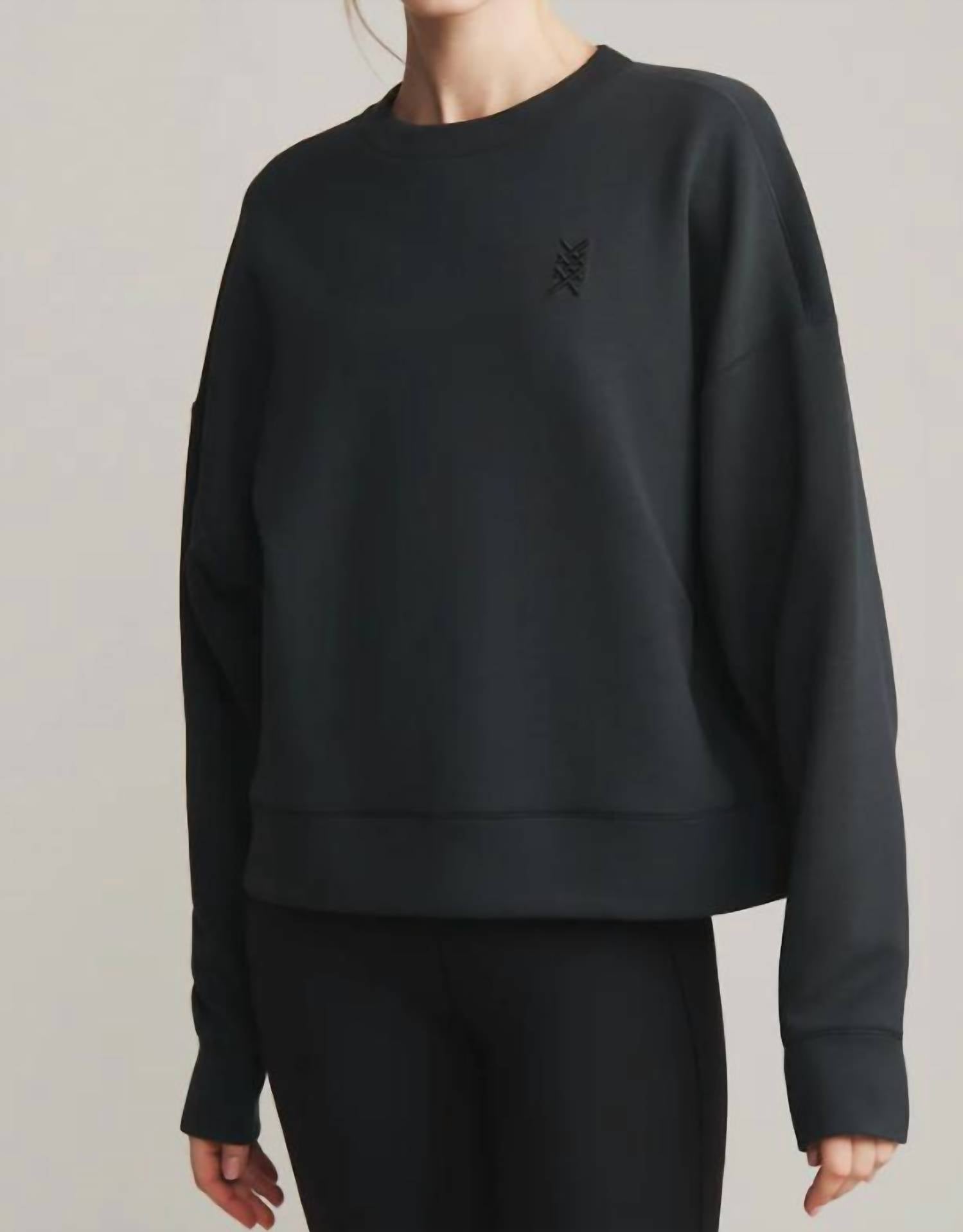 RHONE Dreamglow Crew Neck Sweatshirt in heather black - women's top