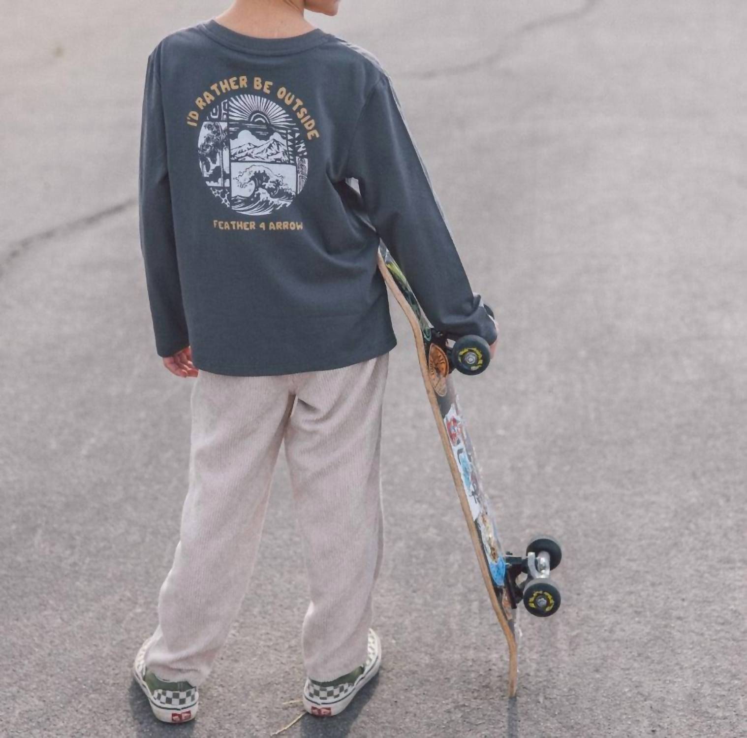 feather 4 arrow Camden Corduroy Pant in birch - kids' joggers - detail view