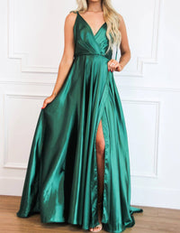 Cinderella Divine - Born To Love You Satin Slit Formal Dress