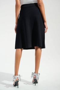 Joseph Ribkoff Viscose Sweater Knit A Line Skirt in black - women's skirt - alternate view
