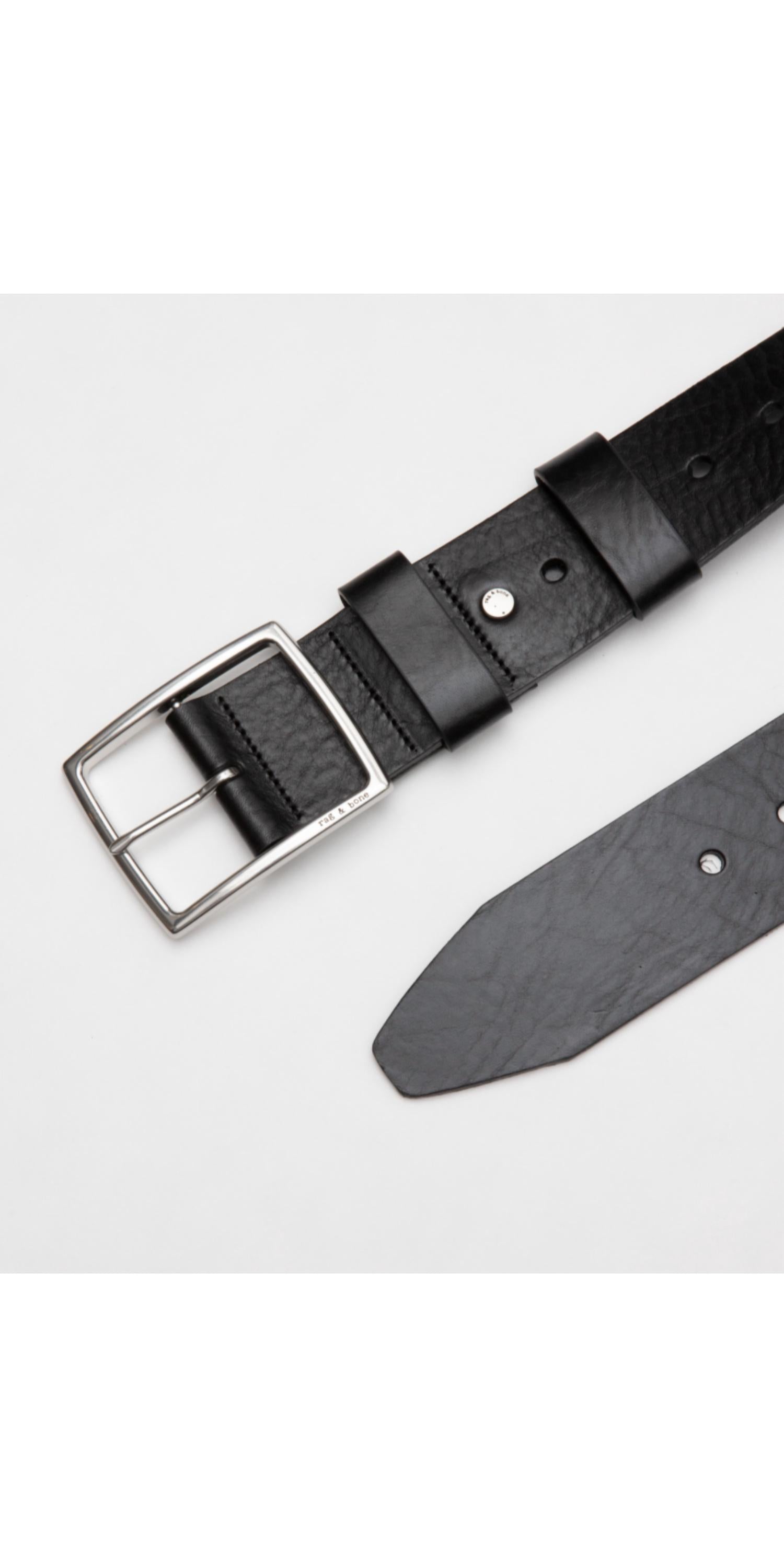 Rag & Bone Women's Jumbo Boyfriend Belt in black - women's accessory - detail view