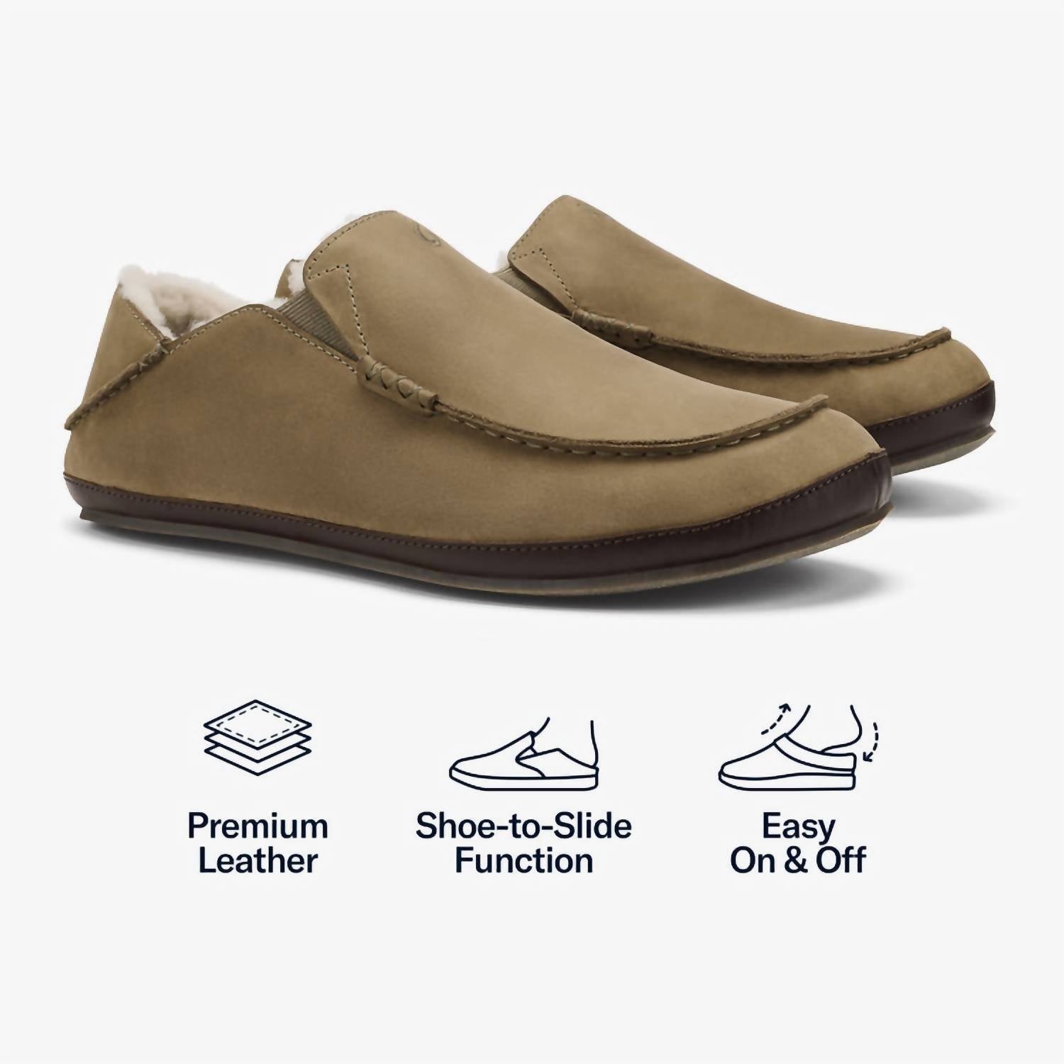 Olukai - Men’s Moloa Premium Leather Slippers