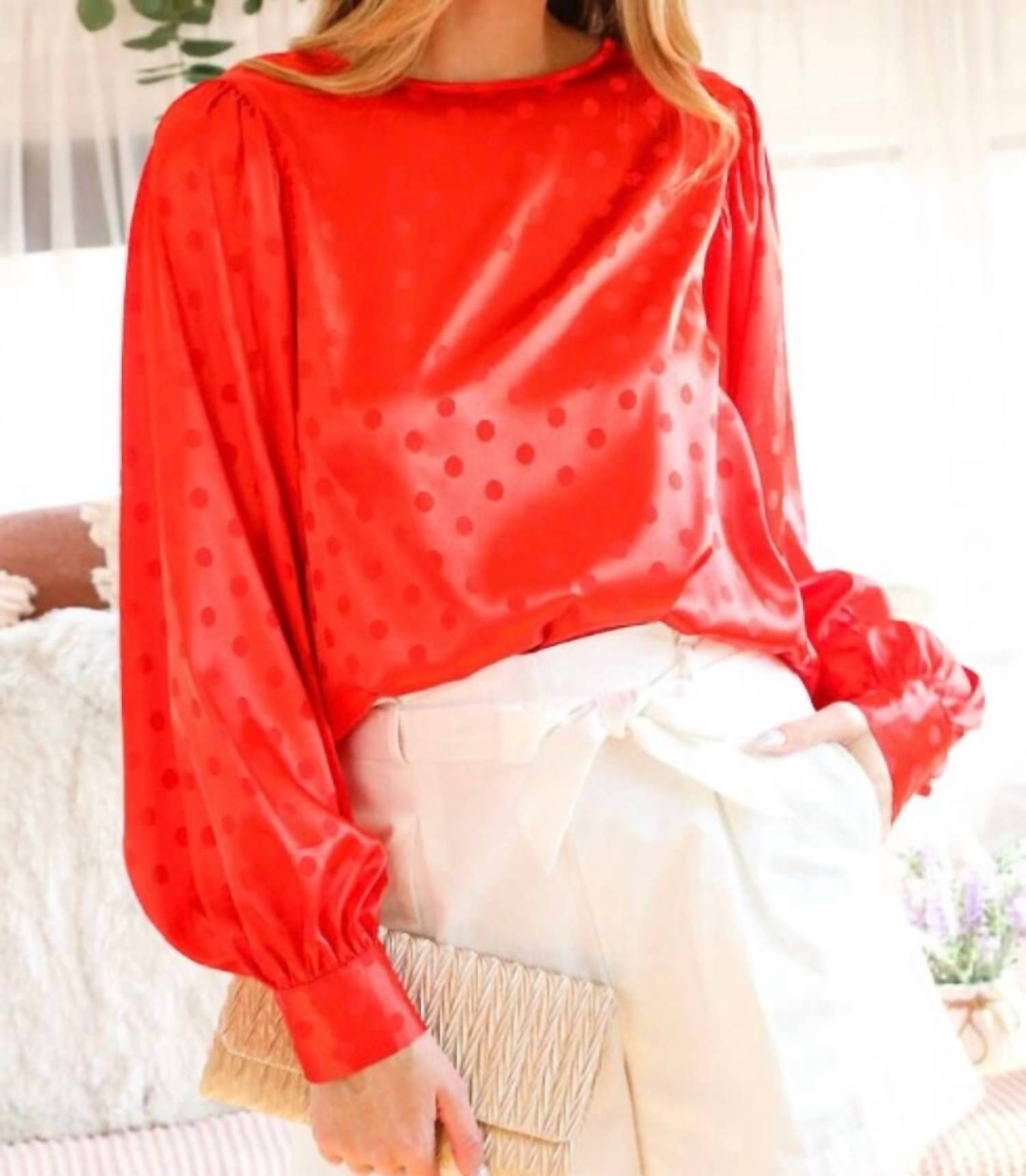 Vine & Love - Dottie Long Sleeve Dot Printed Blouse