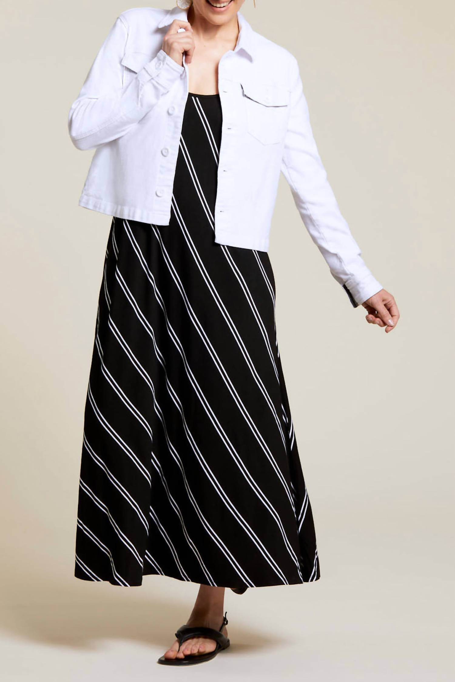 Tribal - Long Sleeve Sleeveless Stripe Dress