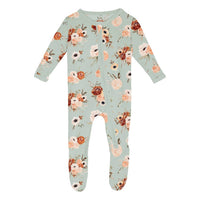 Kickee - Kid's Floral Zipper Footie